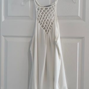 White high neck tank top